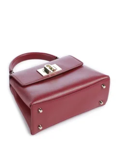 1927 Mini Handtasche genarbtes Leder dunkelrot