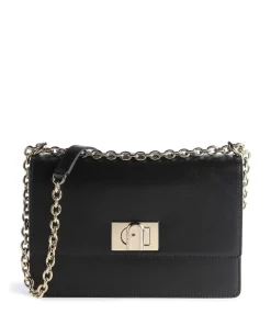 1927 S Schultertasche genarbtes Leder schwarz