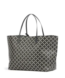 Abi Shopper Lederimitat schwarz/beige