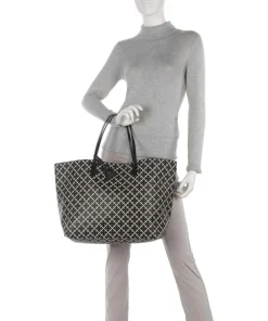 Abi Shopper Lederimitat schwarz/beige