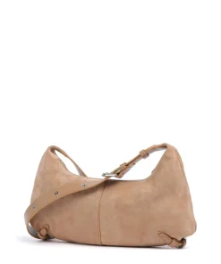 Abigail Suede Schultertasche aufgerautes Leder hellbraun
