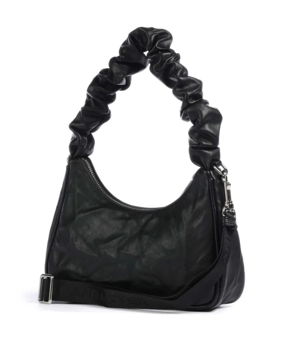 Actual Froissé Schultertasche Kunststoff schwarz