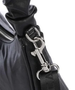 Actual Froissé Schultertasche Kunststoff schwarz