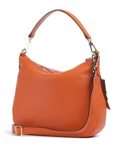Adria Juna Beuteltasche genarbtes Rindsleder orange