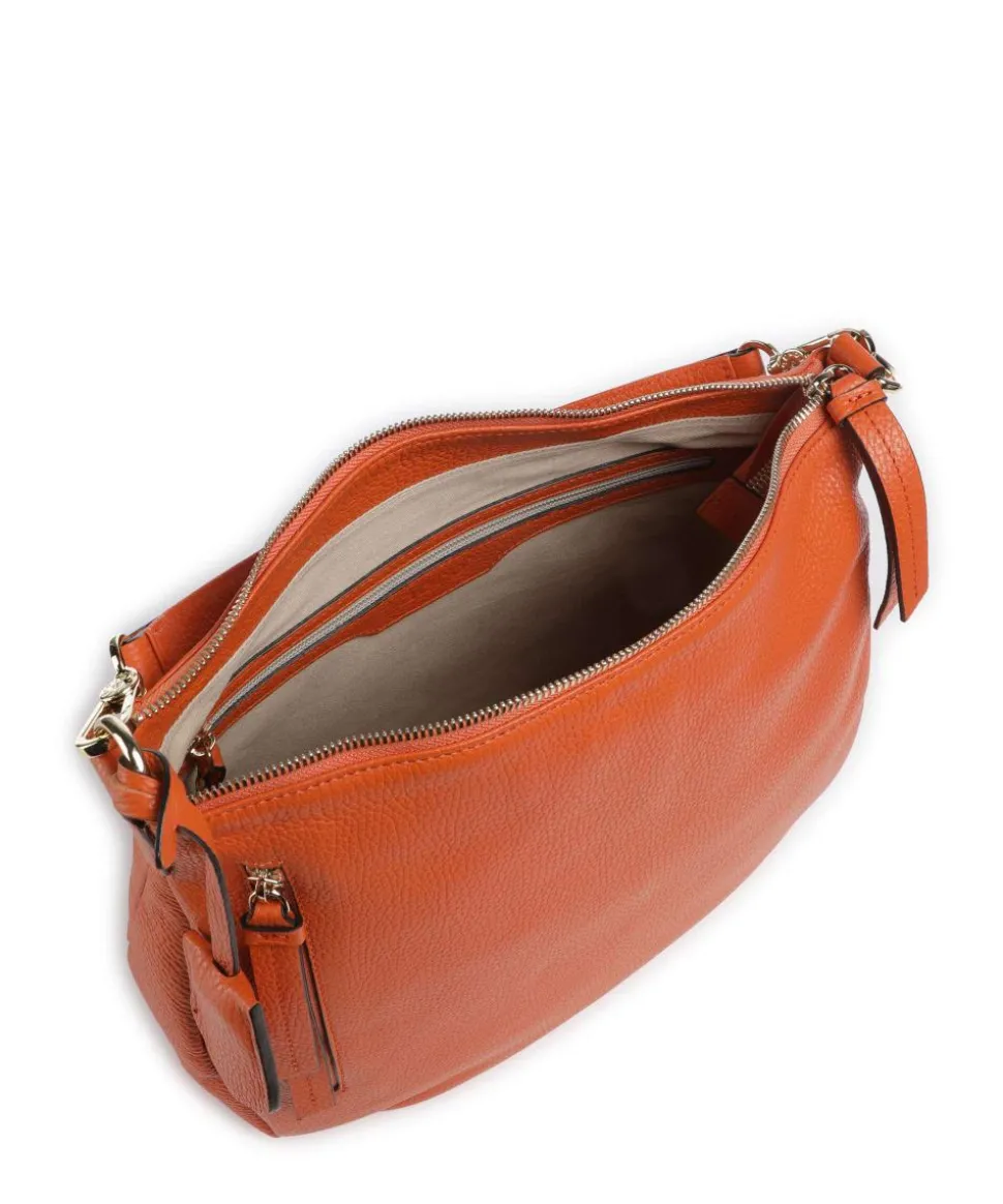 Adria Juna Beuteltasche genarbtes Rindsleder orange