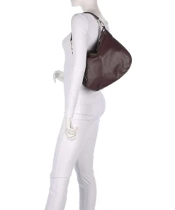 Adria Juna Small Beuteltasche genarbtes Leder wein