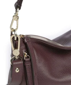 Adria Juna Small Beuteltasche genarbtes Leder wein