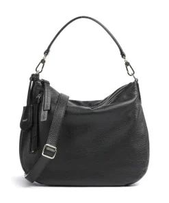 Adria Juna Small Beuteltasche genarbtes Rindsleder schwarz