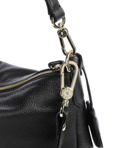 Adria Juna Small Beuteltasche genarbtes Rindsleder schwarz