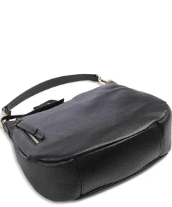 Adria Juna Small Beuteltasche genarbtes Rindsleder schwarz