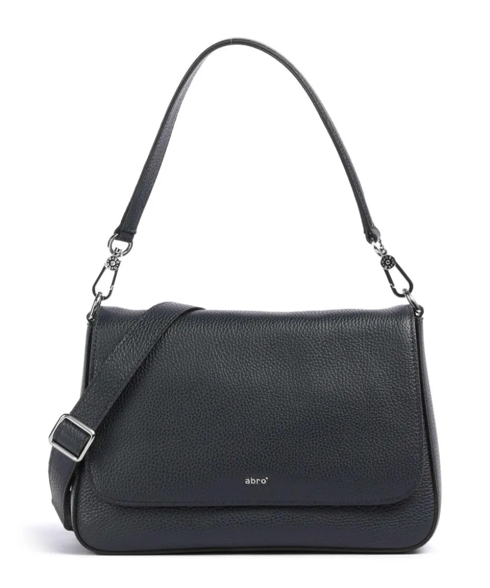 Adria Lulu Schultertasche genarbtes Rindsleder navy