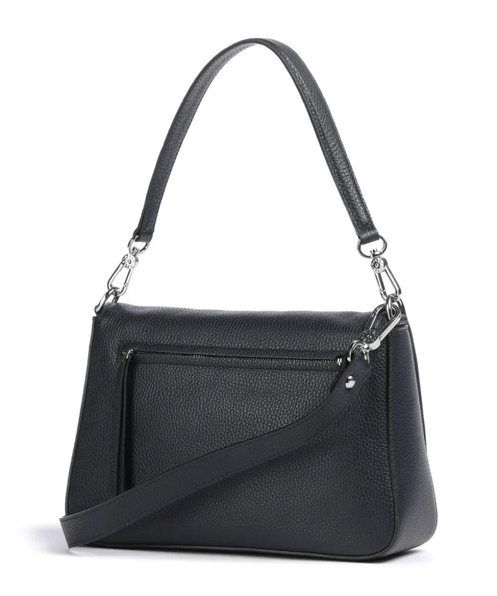 Adria Lulu Schultertasche genarbtes Rindsleder navy