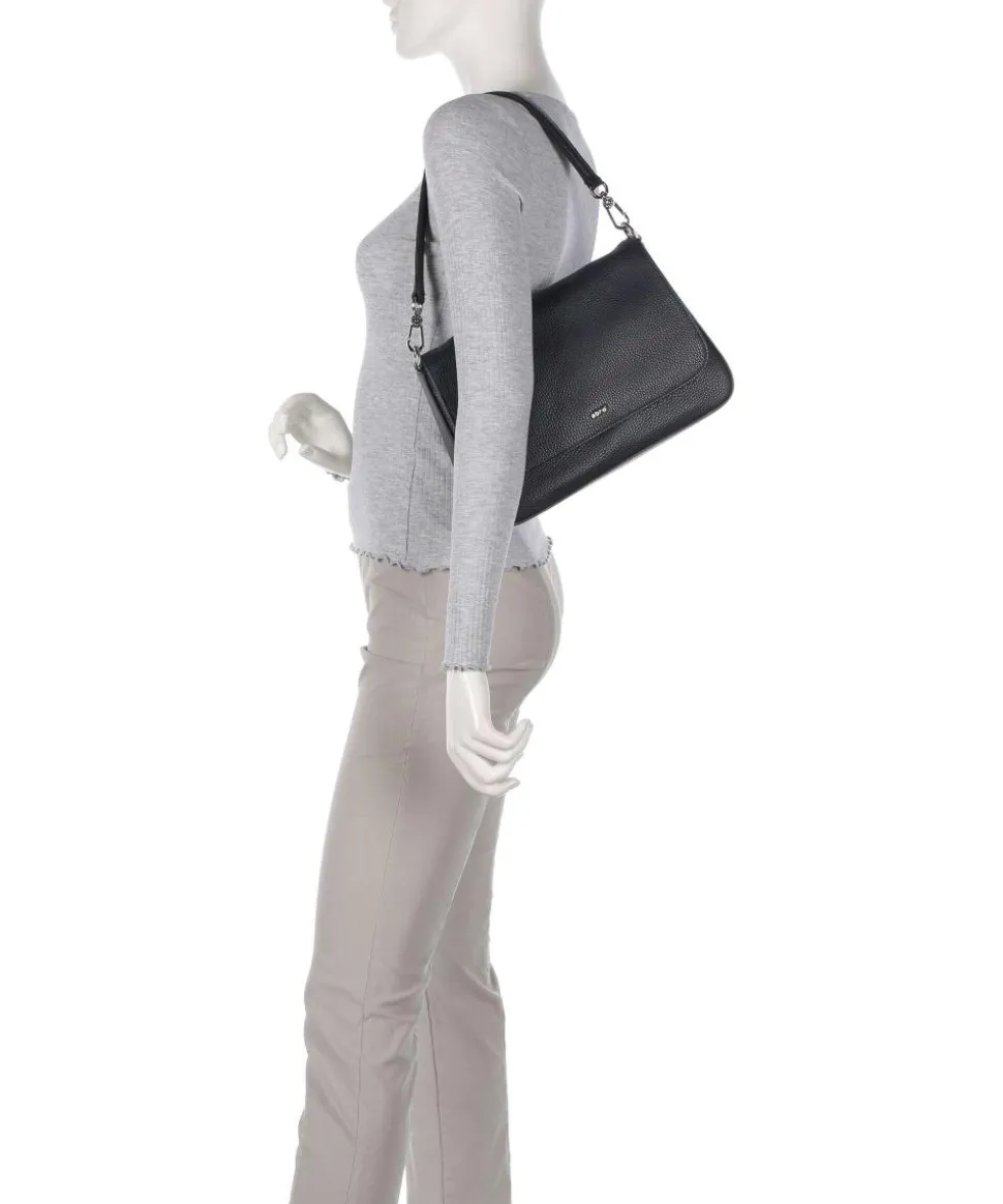 Adria Lulu Schultertasche genarbtes Rindsleder navy