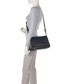 Adria Lulu Schultertasche genarbtes Rindsleder navy