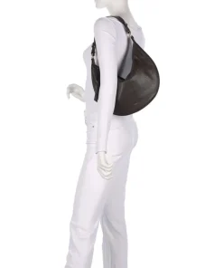 Adria Lulu Small Beuteltasche genarbtes Leder dunkelbraun