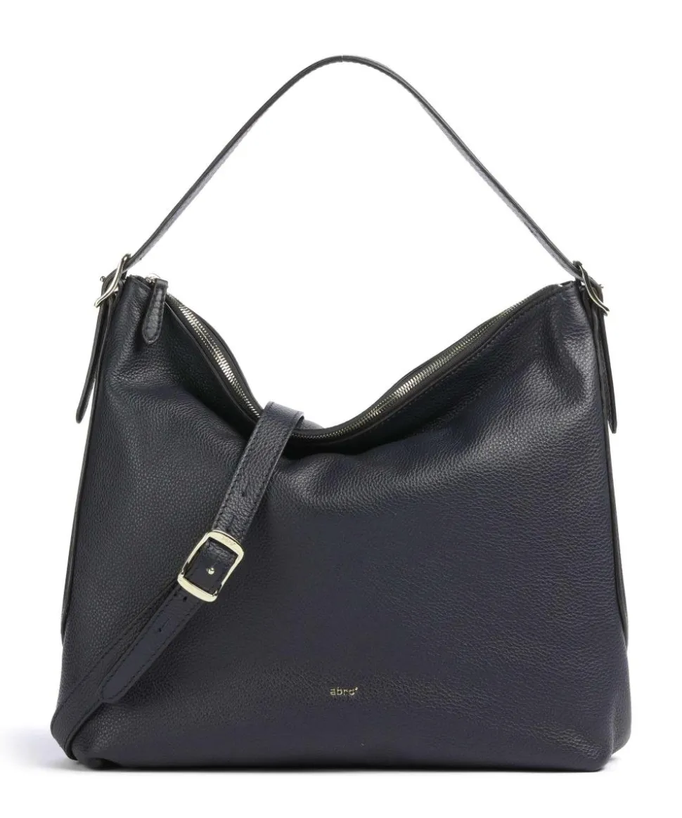 Agave Carina Beuteltasche genarbtes Leder navy