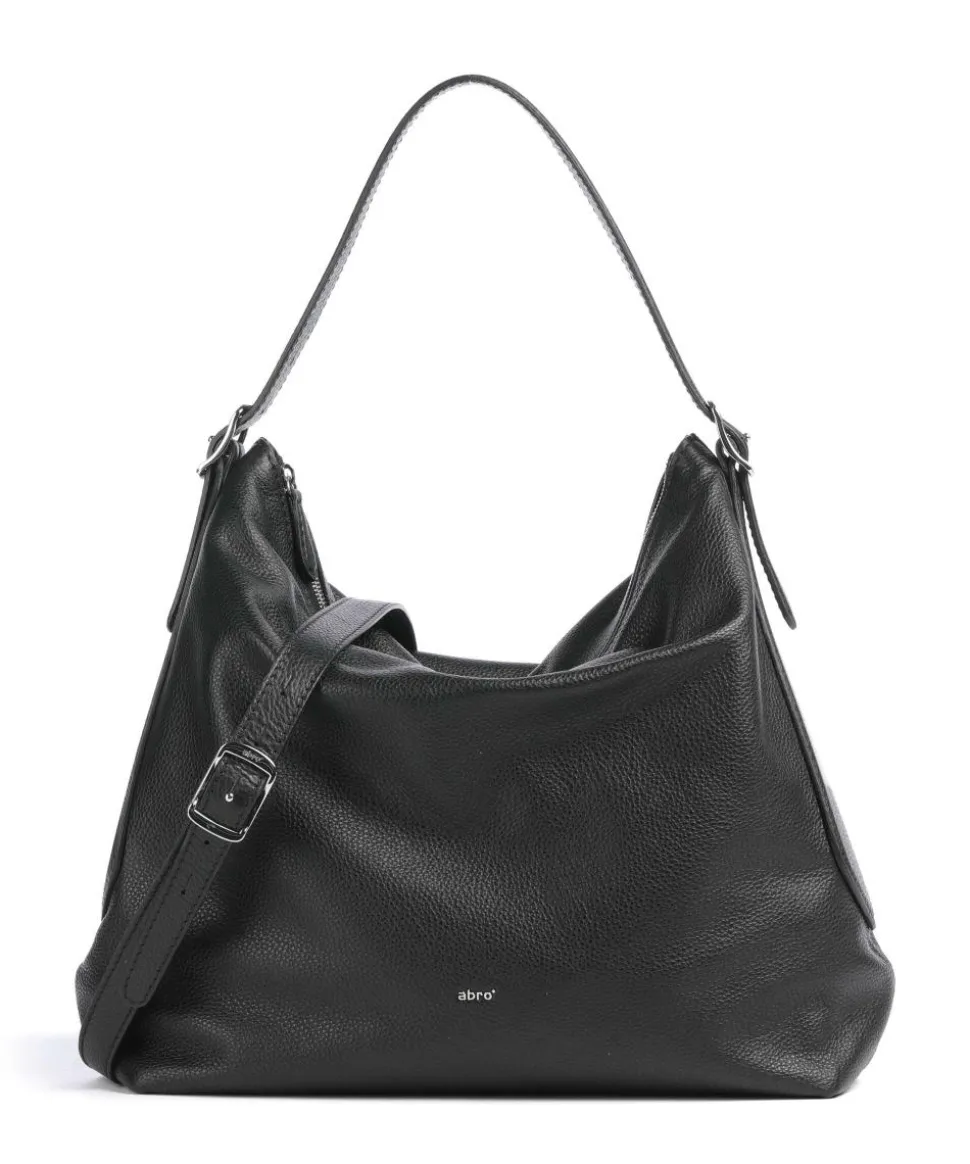 Agave Carina Beuteltasche genarbtes Leder schwarz