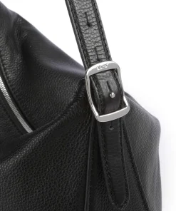 Agave Carina Beuteltasche genarbtes Leder schwarz