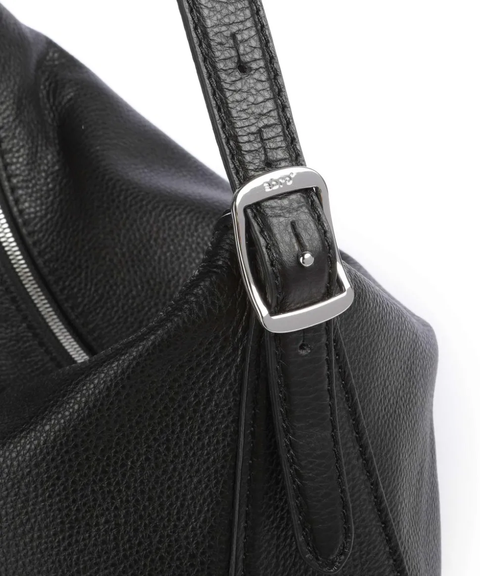 Agave Carina Beuteltasche genarbtes Leder schwarz