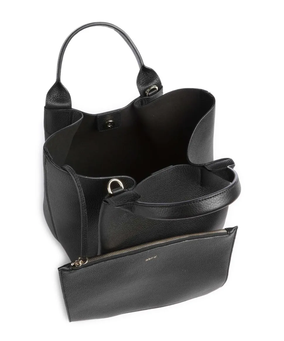 Agave Essential Medium Handtasche genarbtes Leder schwarz