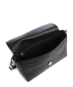Agave Temi Schultertasche genarbtes Leder schwarz