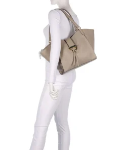 Agave Temi Shopper genarbtes Leder stein