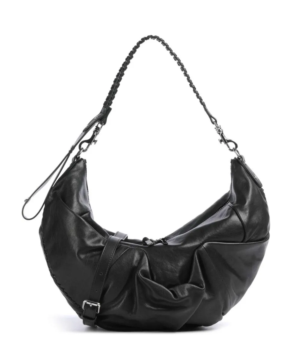 Agnes Supple Medium Beuteltasche Schafsleder schwarz