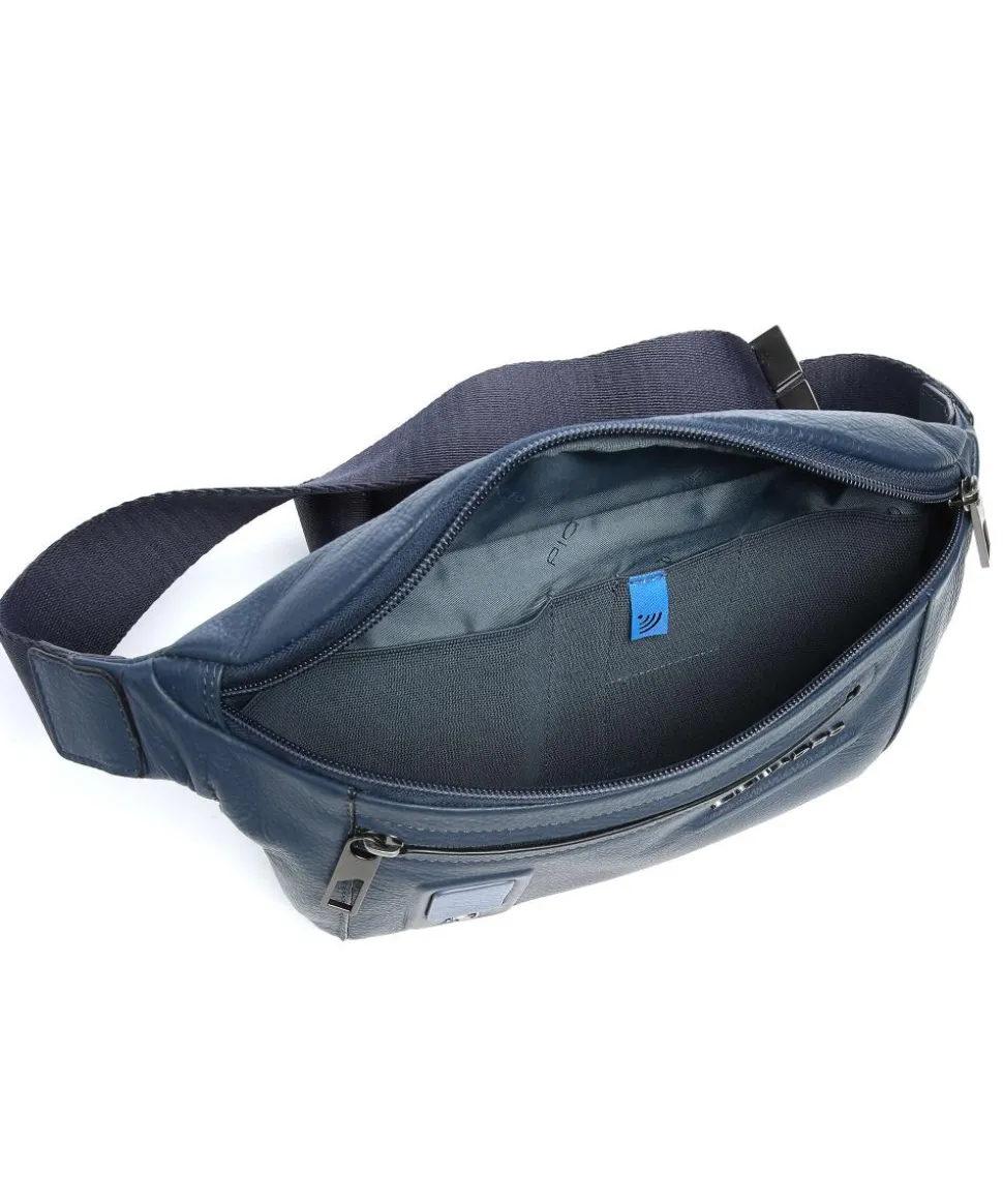 AKRON Gürteltasche genarbtes Rindsleder dunkelblau