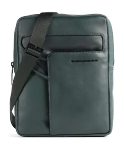 AKRON Umhängetasche 10″ fein genarbtes Leder dunkelgrün