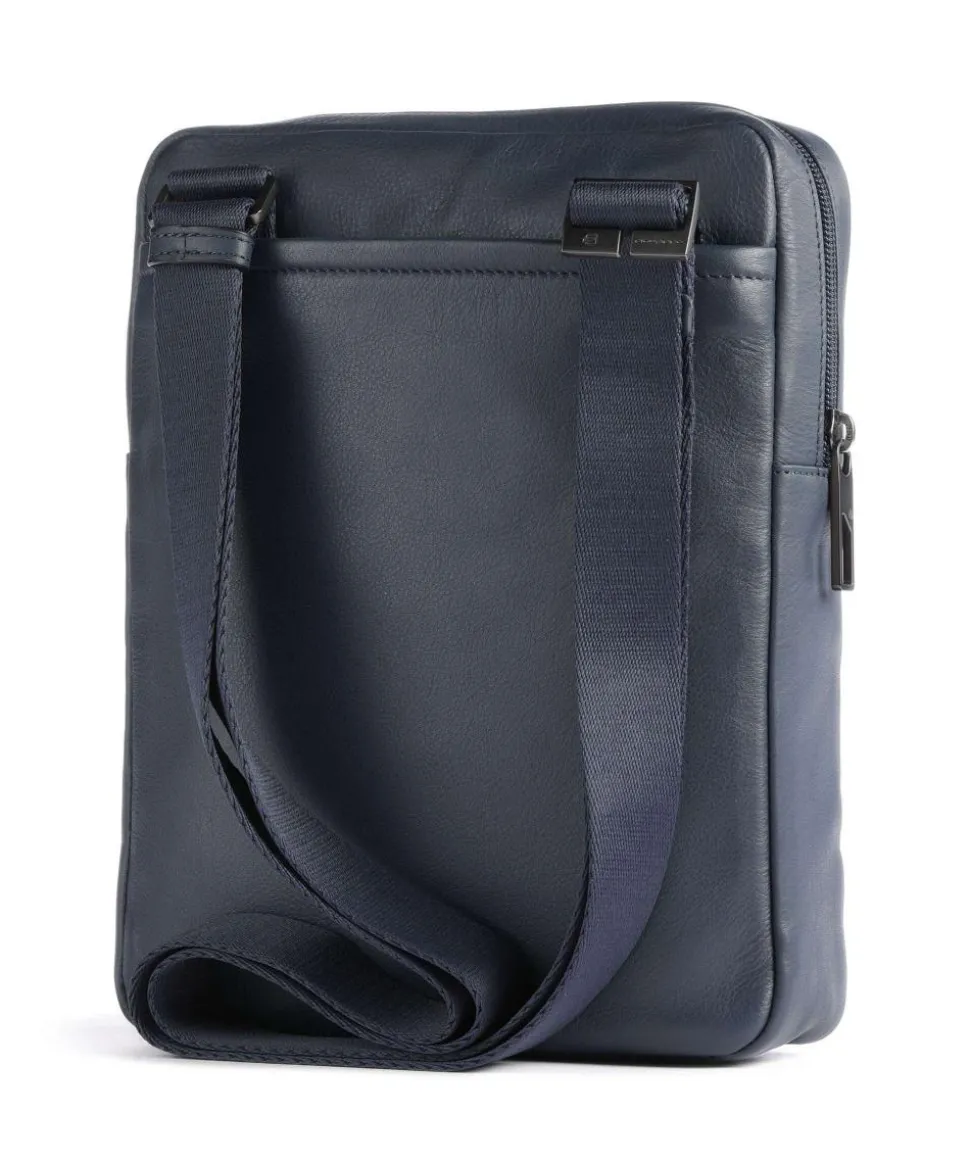 AKRON Umhängetasche 10″ fein genarbtes Rindsleder dunkelblau