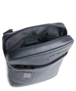 AKRON Umhängetasche 10″ fein genarbtes Rindsleder dunkelblau