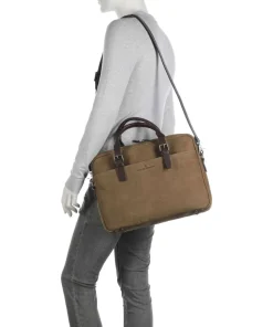 Aktentasche 15″ aufgerautes Rindsleder taupe