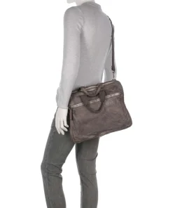 Aktentasche fein genarbtes Rindsleder stein