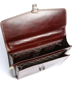 Aktentasche fein genarbtes Rindsleder braun