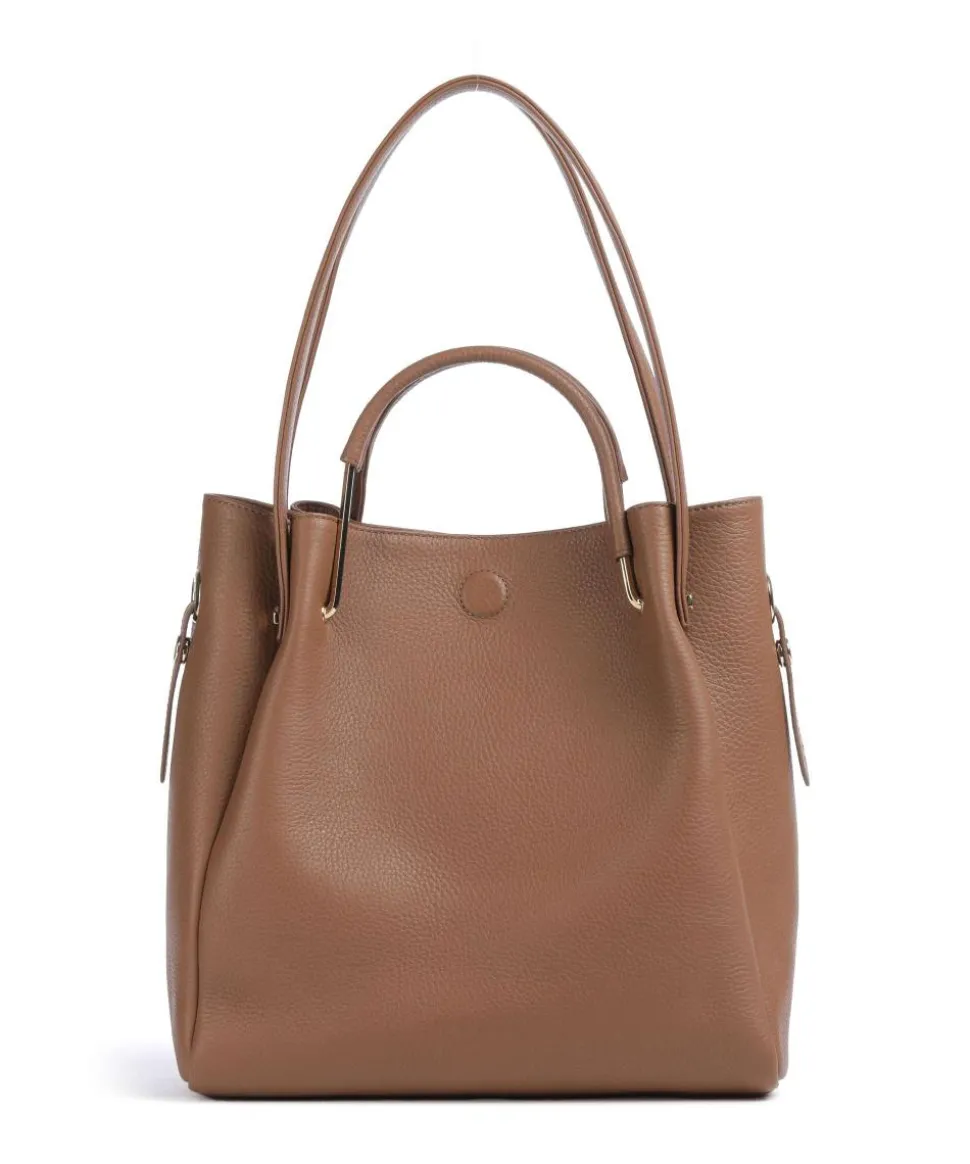 Alexandria Shopper genarbtes Leder braun