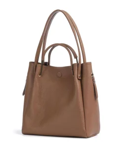 Alexandria Shopper genarbtes Leder braun