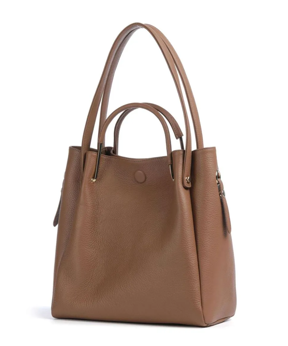 Alexandria Shopper genarbtes Leder braun