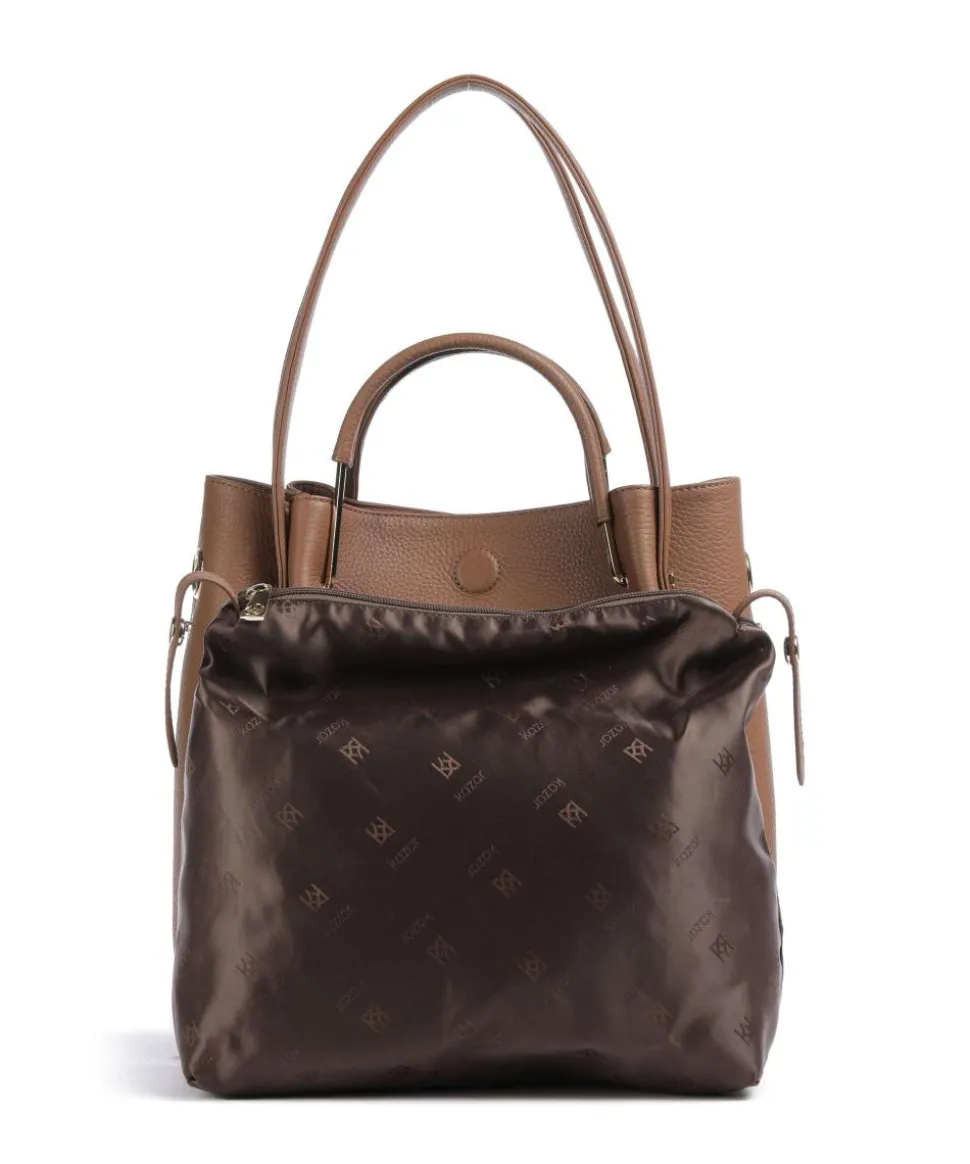 Alexandria Shopper genarbtes Leder braun