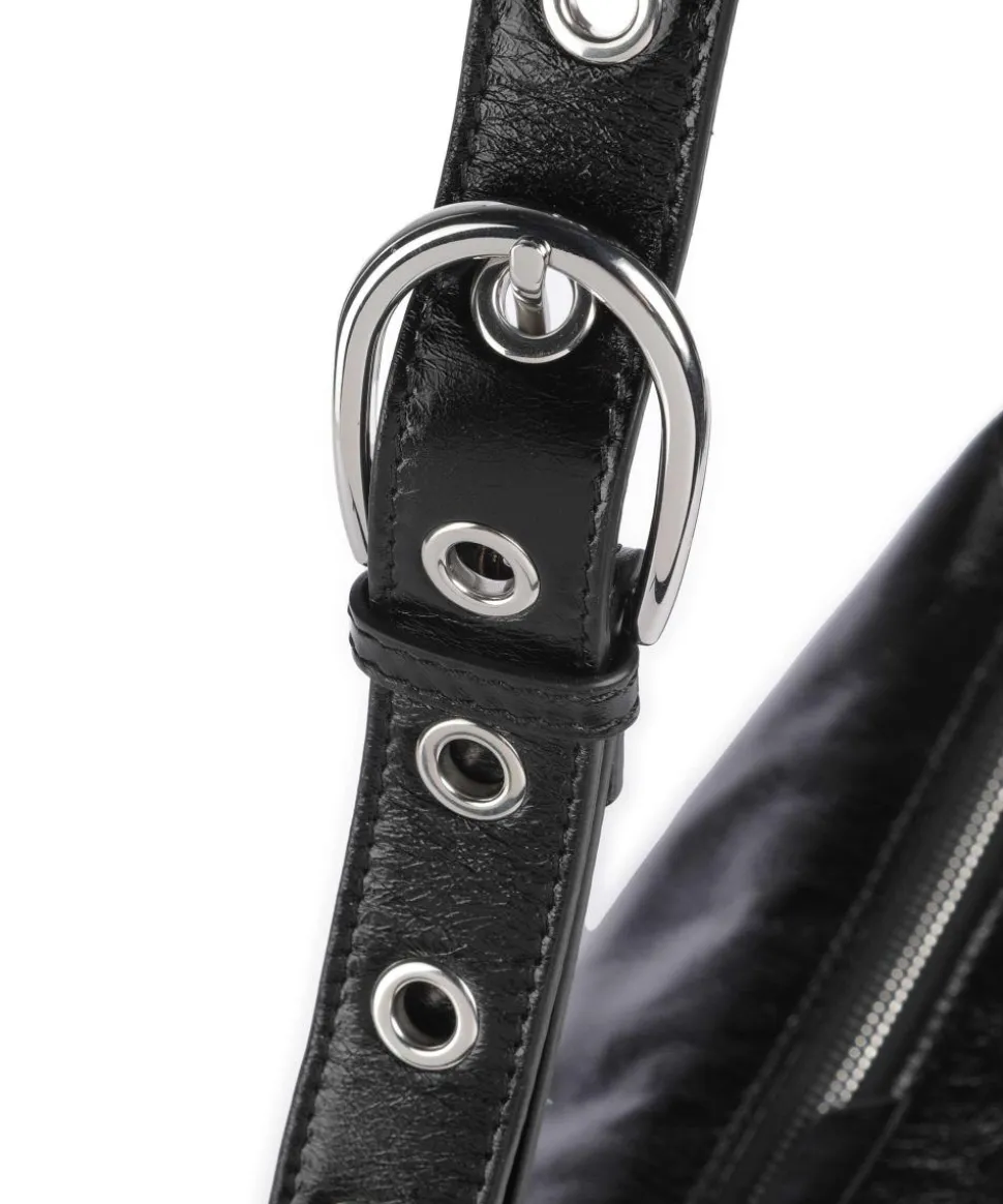 Alias Soft By My Side Schultertasche fein genarbtes Rindsleder schwarz