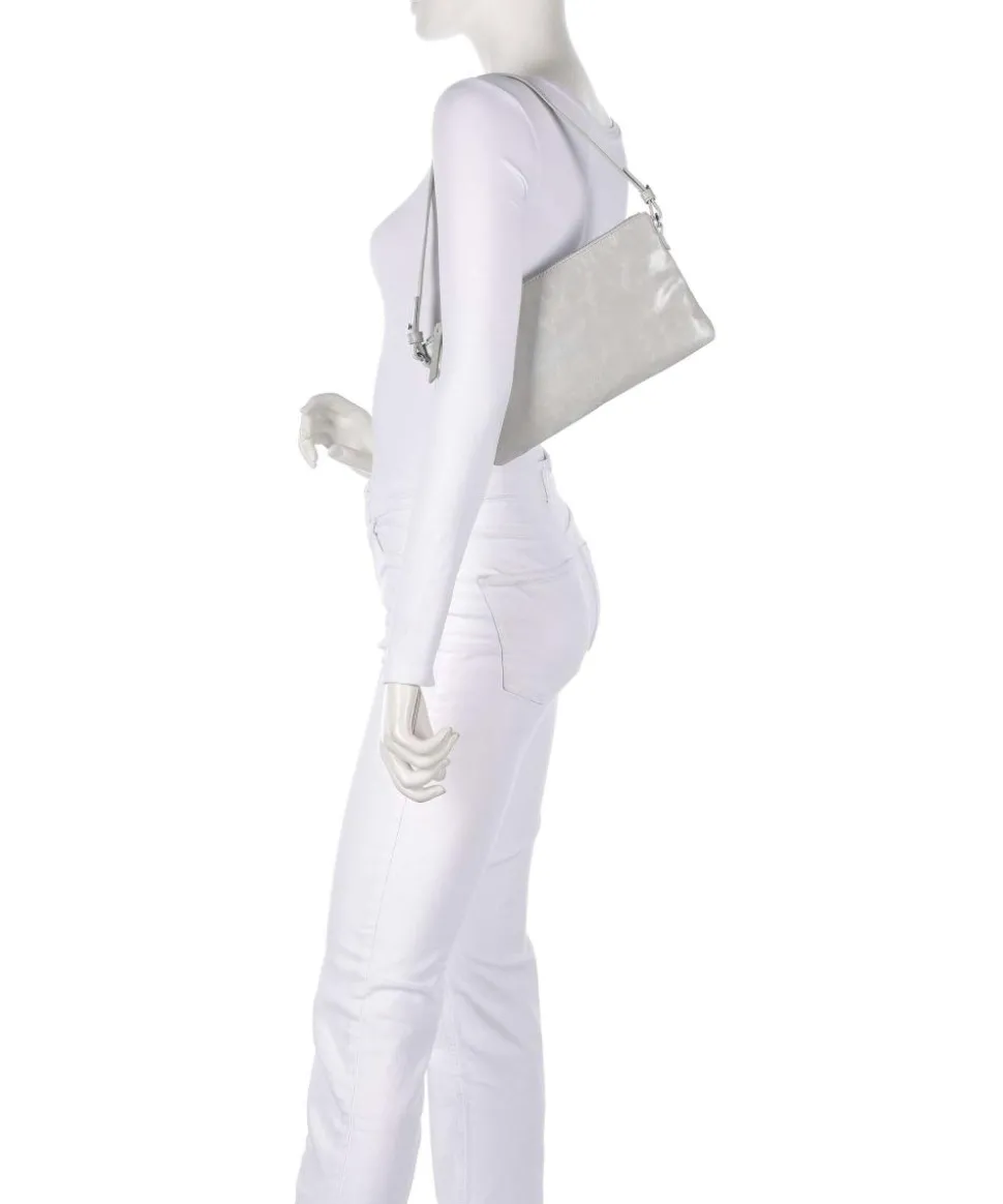 Alice Crinkle Schultertasche fein genarbtes Rindsleder hellgrau