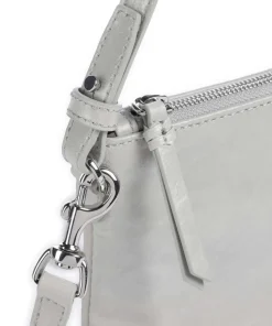 Alice Crinkle Schultertasche fein genarbtes Rindsleder hellgrau