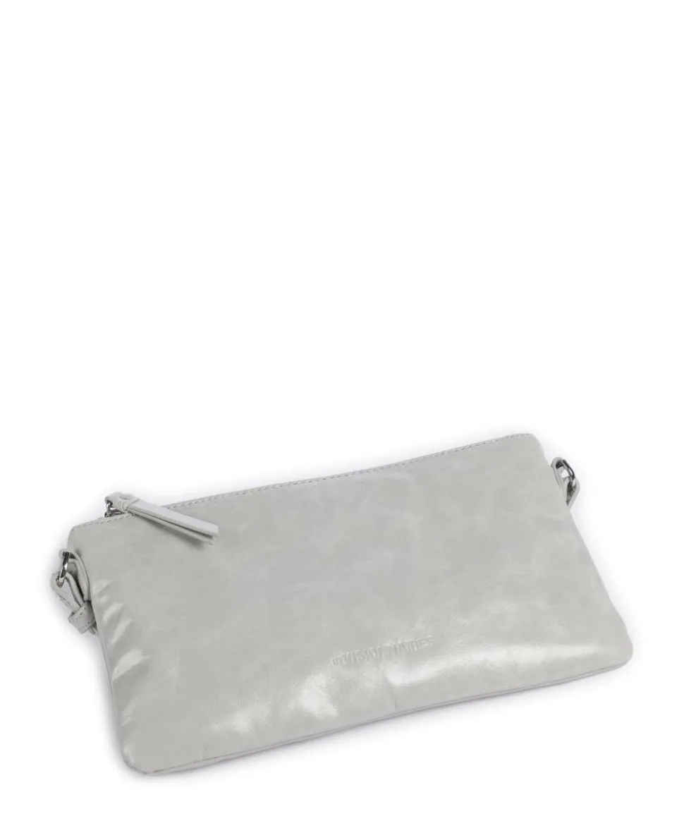 Alice Crinkle Schultertasche fein genarbtes Rindsleder hellgrau