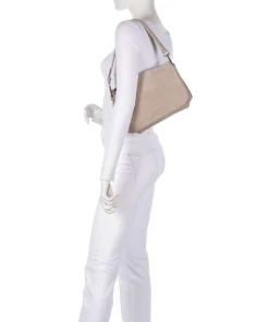 All About Beads Schultertasche aufgerautes Leder nude