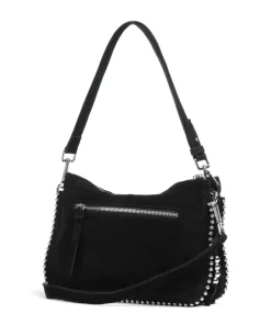 All About Beads Schultertasche aufgerautes Leder schwarz