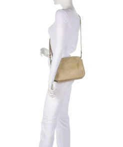 All About Beads Schultertasche aufgerautes Leder sand