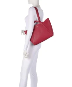 Amalia Shopper genarbtes Leder rot