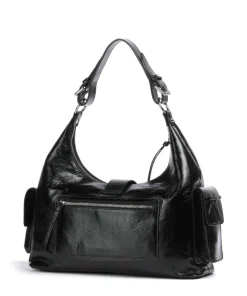 Amelia Large Beuteltasche genarbtes Rindsleder schwarz