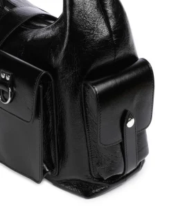 Amelia Large Beuteltasche genarbtes Rindsleder schwarz