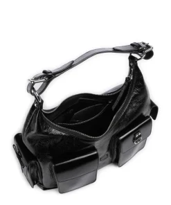 Amelia Large Beuteltasche genarbtes Rindsleder schwarz