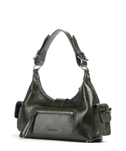 Amelia Schultertasche fein genarbtes Rindsleder khaki